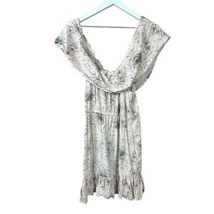 Kieu’s Floral Off Shoulder Pale Pink Dress Women Sz M